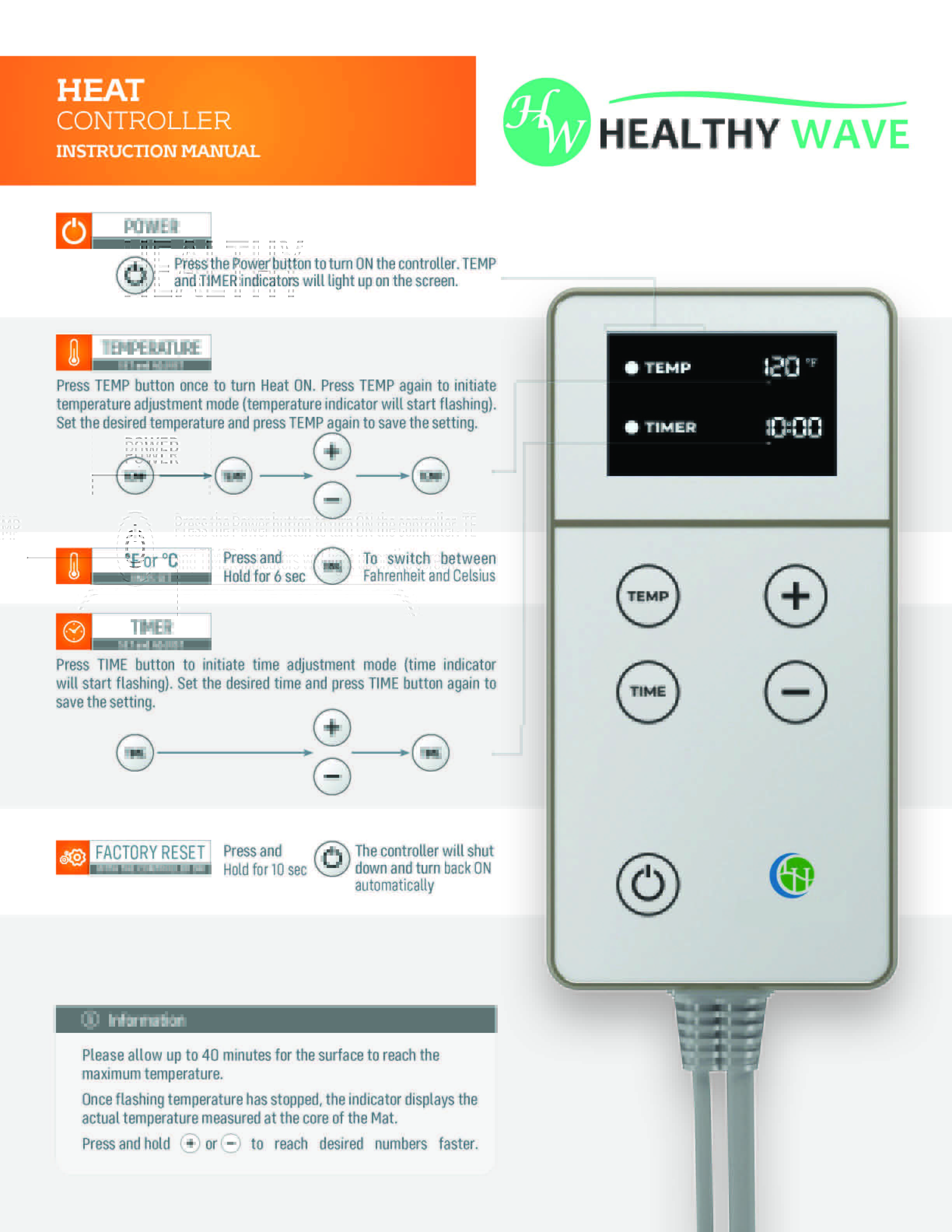 Compact Far Inrared Controller Instructions